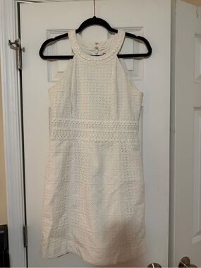 Lilly Pulitzer White Crochet Halter Mini Dress